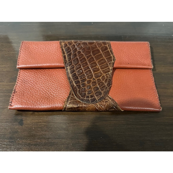 Unbranded Handbags - Women's wallet/Clutch Brown and Orange One Size